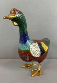 Chinese Cloisonné Duck Figure