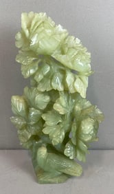 Chinese Carved Jade Floral Scene Jar