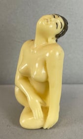 Japanese Plastic Nude Female Netsuke Figure