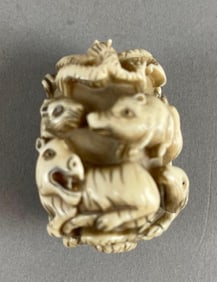 Chinese Carved Bone Animals Netsuke