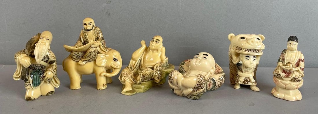Group of Chinese Plastic Figures: Largest measures 2 3/4 inches