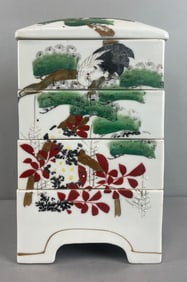 Japanese Hand-Painted Porcelain Bento Box