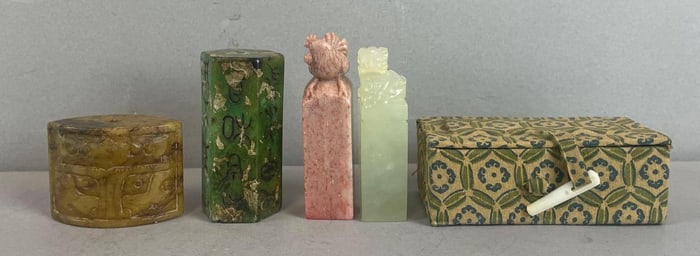Group of Chinese Carved Stone Items