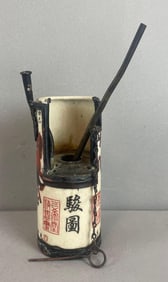 Chinese Porcelain Horse Motif Opium Pipe