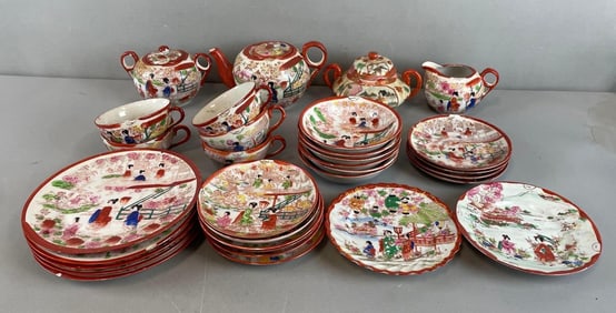Japanese Porcelain Geisha Tea Set