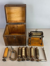 Vintage Cast Iron Past Maker with Accessories and Case