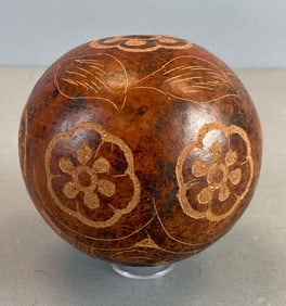 Handmade Floral Motif Art Pottery Sphere