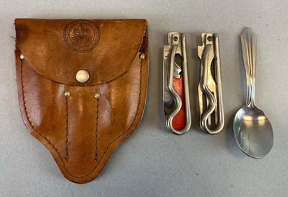 Vintage Boy Scouts Leather Holster Chow Kit