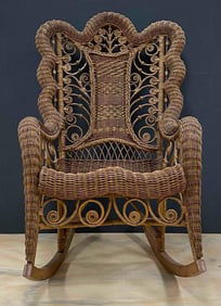 Antique Hayward Wakefield Style Ratkn Rocking Chair