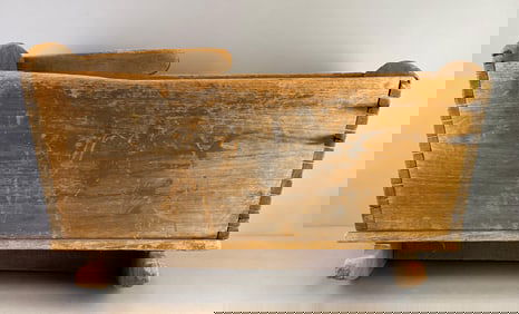 1818 Primitive Ash Wood Baby Cradle