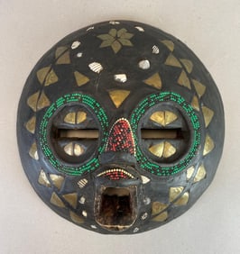 Vintage Hand Carved Tribal African Mask Wall Art