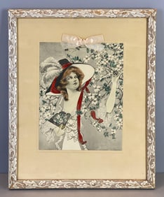 Vintage CE Perry Fade Away Girl Gibson Girl Print