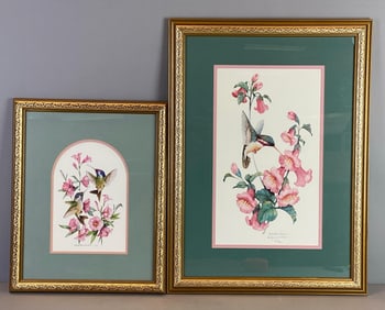 Group of 2 Carolyn Shores Wright Hummingbird Prints