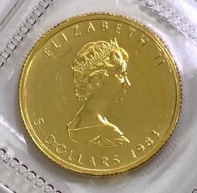 1983 $5 Canada Maple Leaf 1/10th oz. 9999 Fine Gold