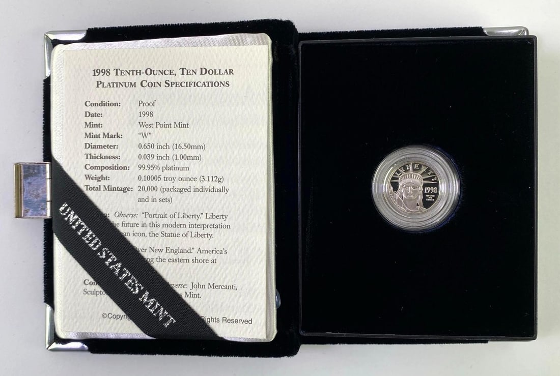 1998 American Eagle Platinum Proof 4枚セット Buy 1998-W 4-Coin Proof American Platinum Eagle Set (w/Box