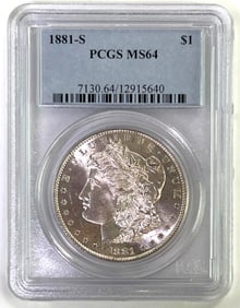 1881-S US Silver Morgan Dollar PCGS MS64