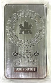 Royal Canadian Mint 10 oz .999 Fine Silver Bar