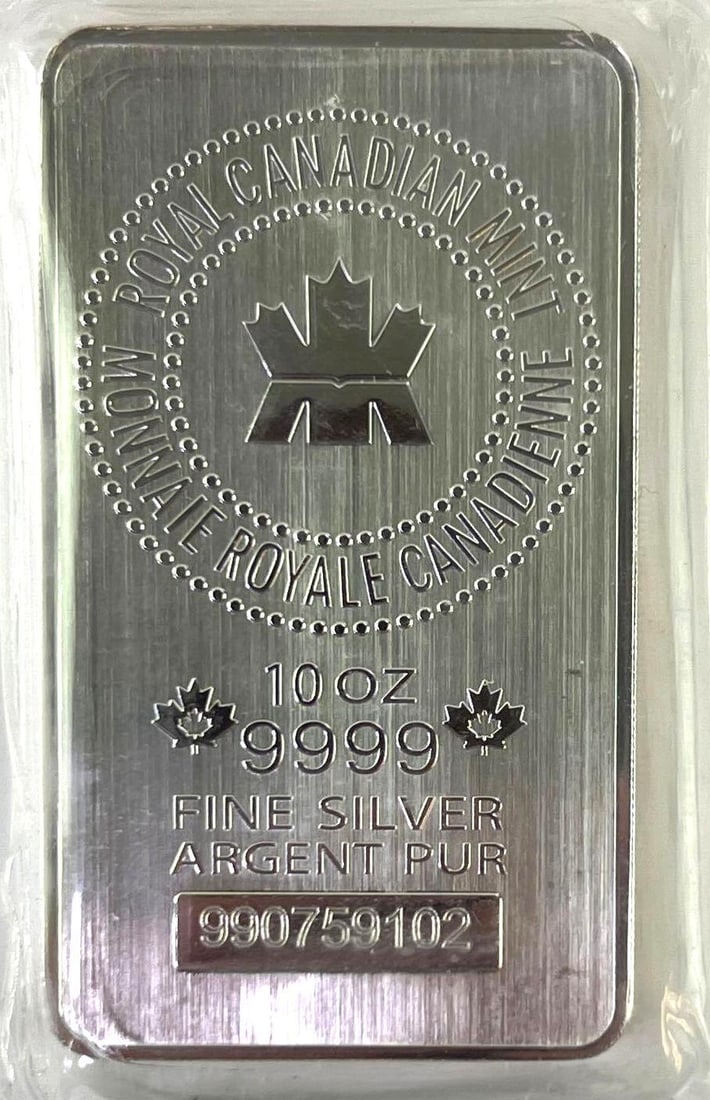 Royal Canadian Mint 10 oz .999 Fine Silver Bar (1 of 2)