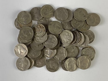 Group of 50 US Buffalo Nickels