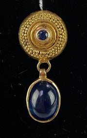 Signed McDonough 22K Gold Topaz Pendant