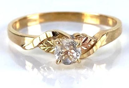 10K Black Hills Gold Leaf Topaz Ring
