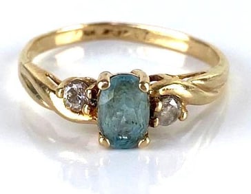 10K Gold Topaz and Gemstone Ring