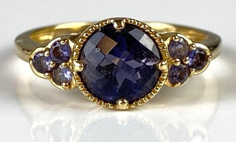 14K Gold Amethyst and Tanzanite Ring