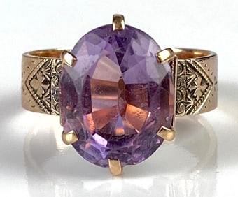 14K Rose Gold Amethyst Ring