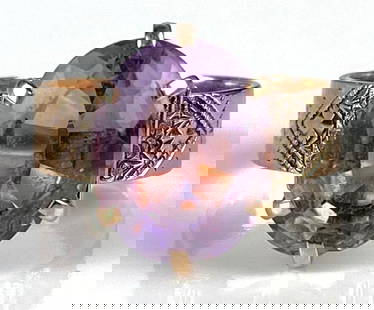 14K Rose Gold Amethyst Ring: Total weight 5.3g, Size 8, Re-sized.