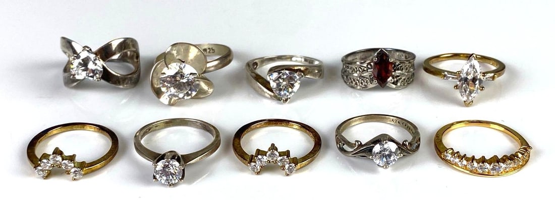 Group of 10 Sterling Silver Rings (1 of 3)