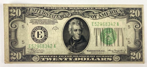 1934 A $20 Federal Reserve Note