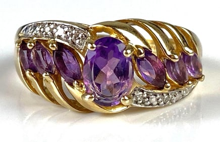 10K Gold Amethyst Ring