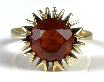 14K Gold Garnet Ring