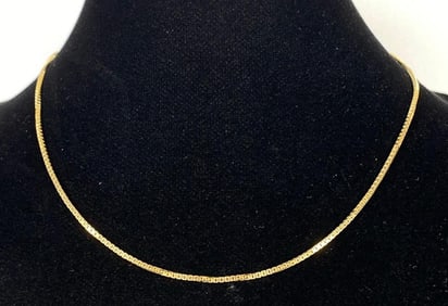 14K Gold Box Chain Necklace