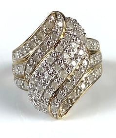 Sterling Silver Vermeil Layered Diamond Ring