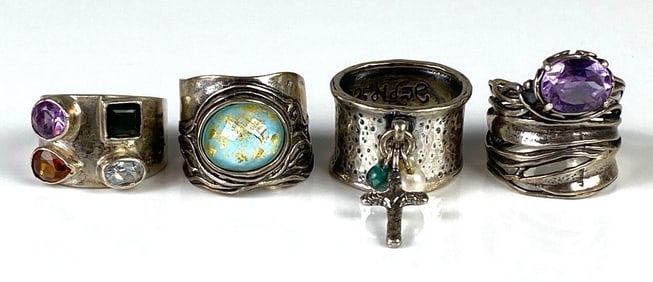 Group of 4 Sterling Silver Rings