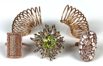 Group of 5 Costume Jewelry Rings