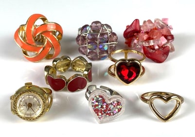 Group of 8 Costume Jewelry Rings
