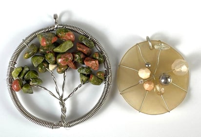 Group of 2 Wire Wrapped Necklace Pendants
