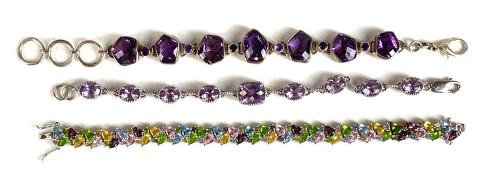 Group of 3 Sterling Silver Bracelets