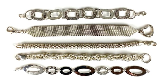 Group of 5 Sterling Silver Bracelets