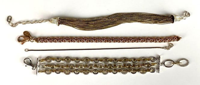 Group of 4 Sterling Silver Bracelets