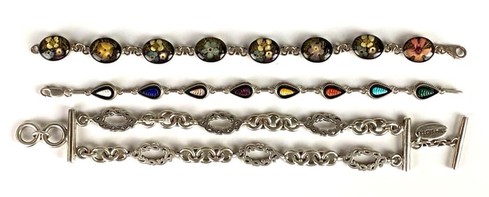 Group of 3 Sterling Silver Bracelets
