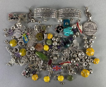 Group of Costume Jewelry Beads and Charms