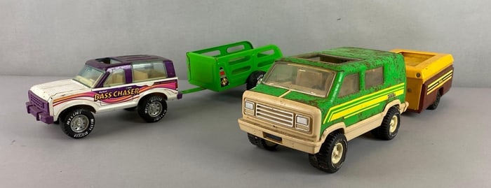 Group of 2 Pressed Steel Vehicles and More