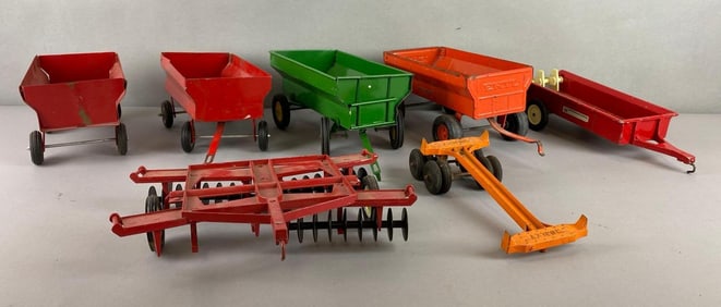 Group of 7 Pressed Steel Farming Items