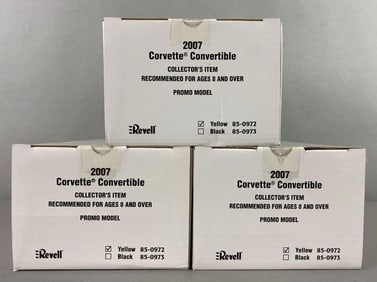 Group of 3 Revell 2007 Corvette Convertibles Promotional Model