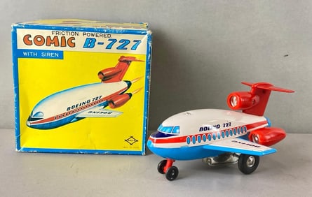 Daiya Tin Litho Comic B-727 Airplane