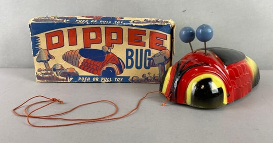 Herbert H. Schwarze Dippee Bug Molded Push or Pull Toy