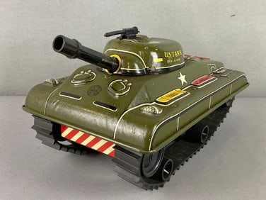 Marx Tin Litho Wind Up US Military Tank